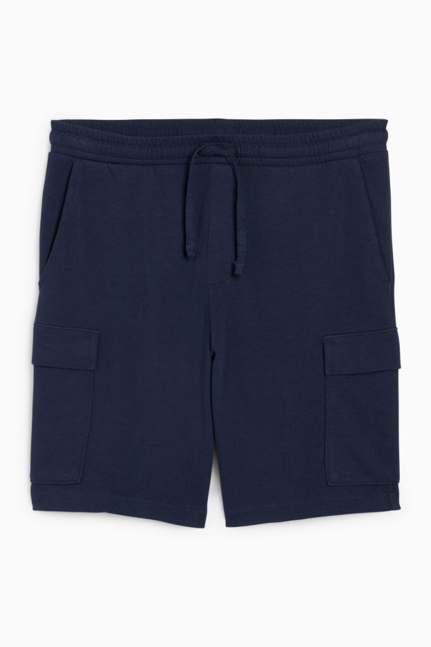 Herren - Sweat-Cargoshorts - dunkelblau