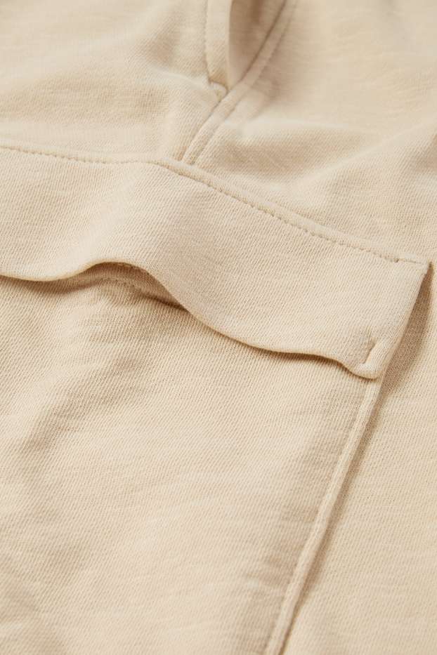 Herren - Sweat-Cargoshorts - hellbeige