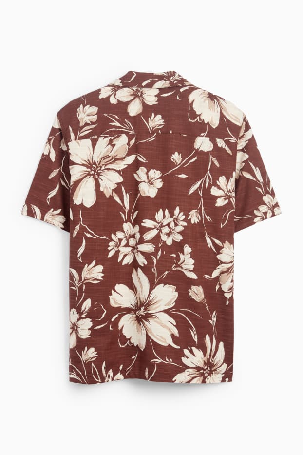 Herren - Hemd - Regular Fit - Reverskragen - gemustert - braun