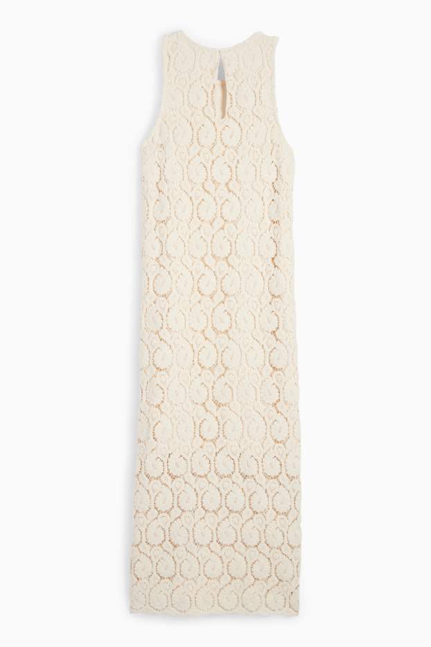 Women - Crocheted dress - cremewhite