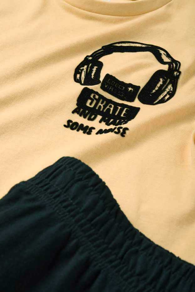 Enfants garçons - Écouteurs - ensemble - T-shirt et short - 2 pièces - orange clair