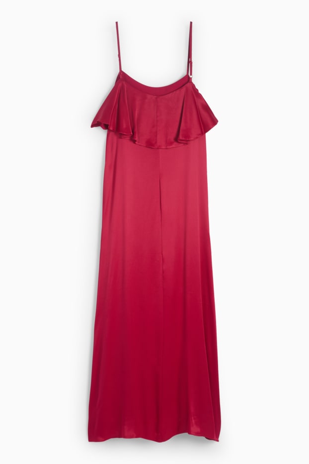 Mujer - Vestido de raso - rojo