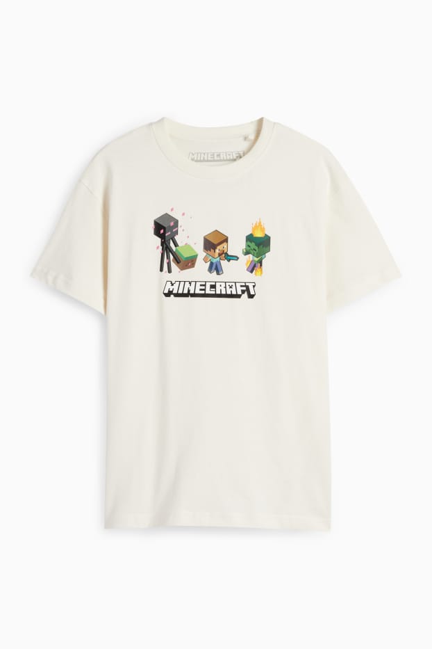 Children Boys - Minecraft - short sleeve T-shirt - white