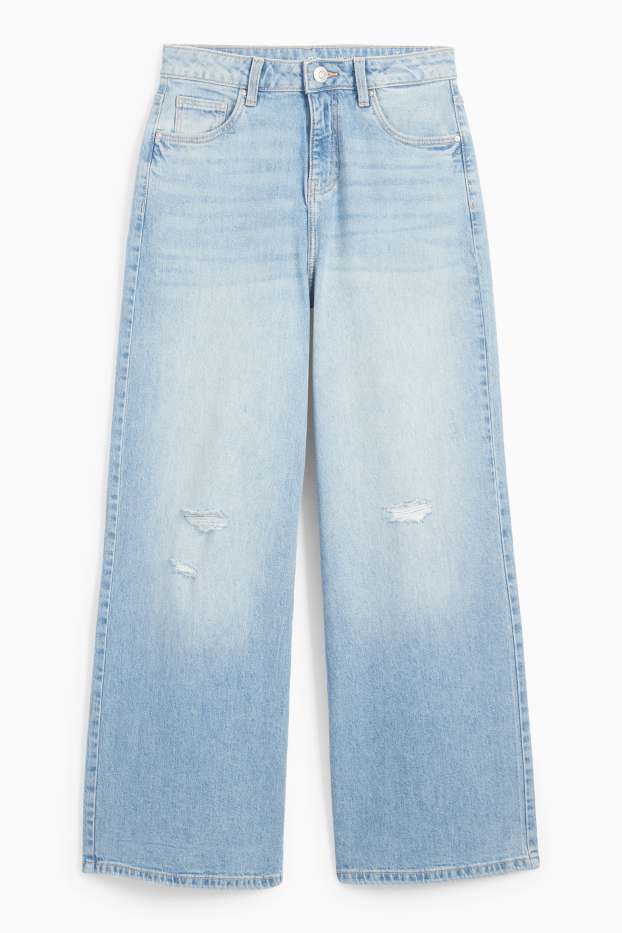 Kinderen: meisjes - Wide leg jeans - jeanslichtblauw