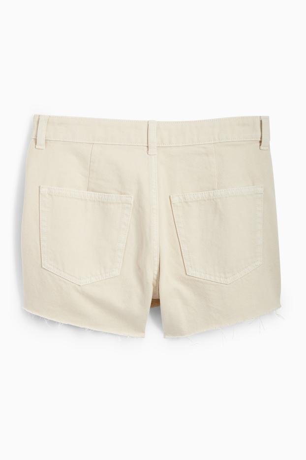 Femmes - Jupe-short en jean - beige clair