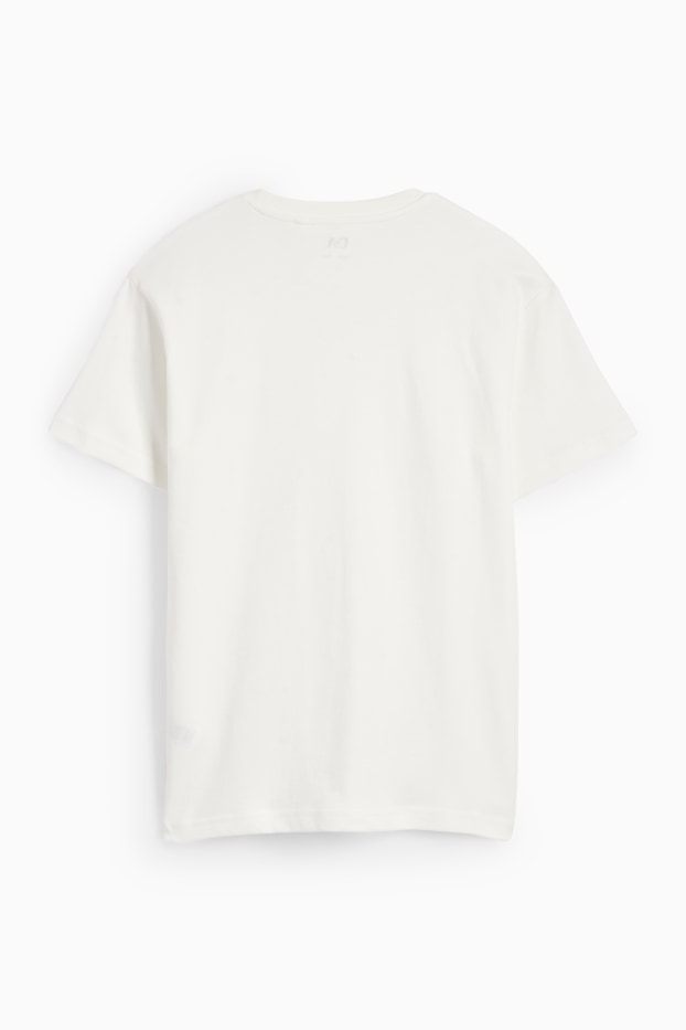 Kinder Buben - Basketball - Kurzarmshirt - cremeweiß