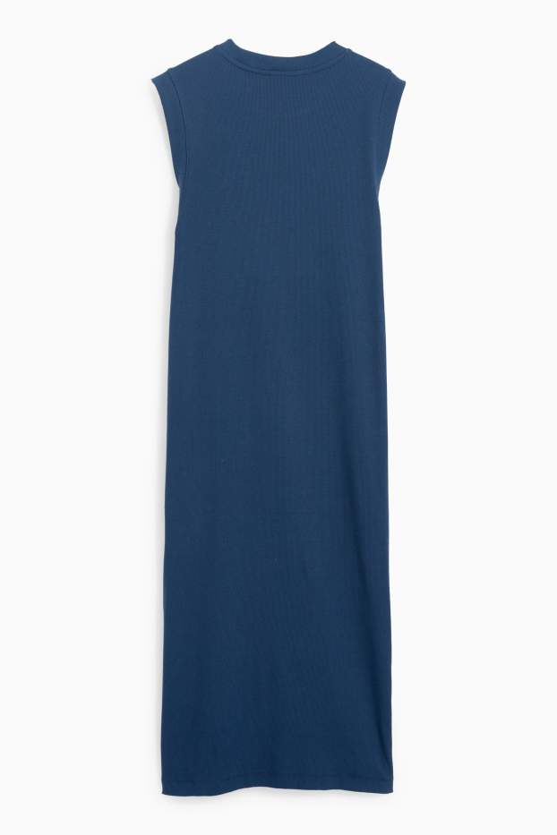 Damen - T-Shirt-Kleid - gerippt - dunkelblau