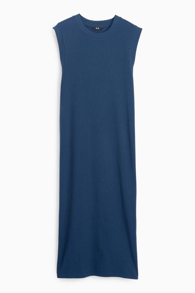 Damen - T-Shirt-Kleid - gerippt - dunkelblau