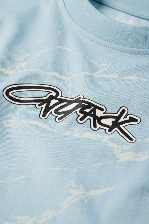 Children Boys - Short sleeve T-shirt - patterned - light blue