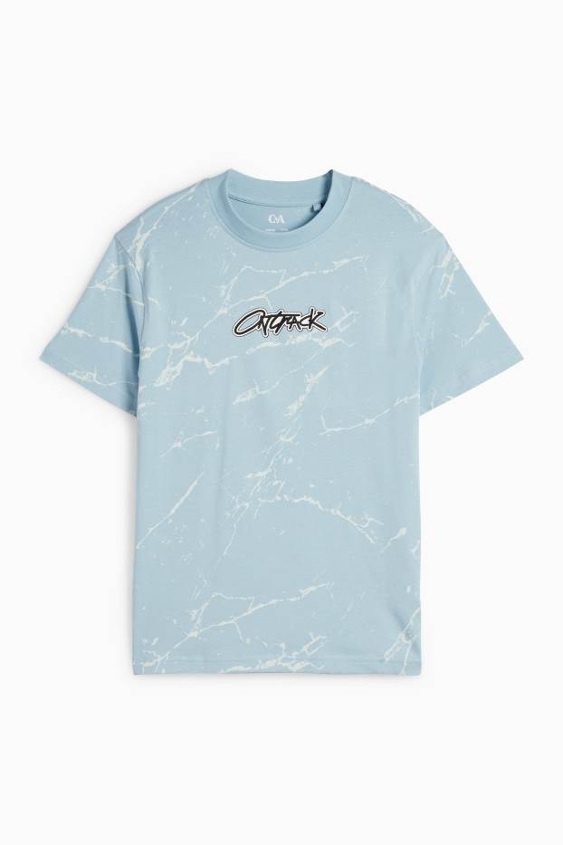 Children Boys - Short sleeve T-shirt - patterned - light blue