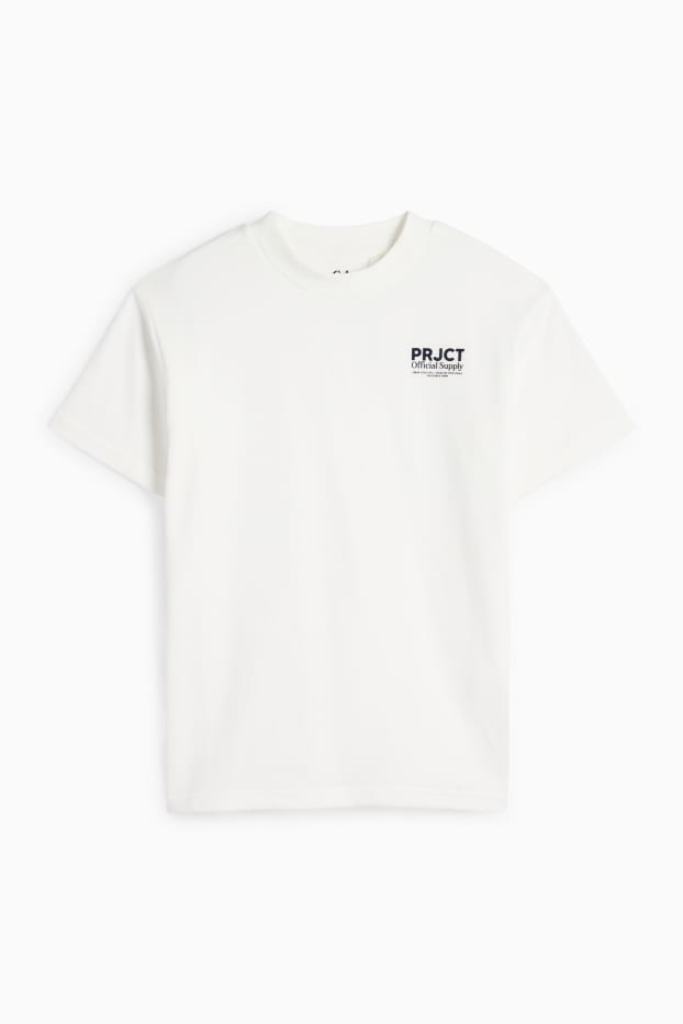 Bambini - T-shirt - tessuto strutturato - bianco