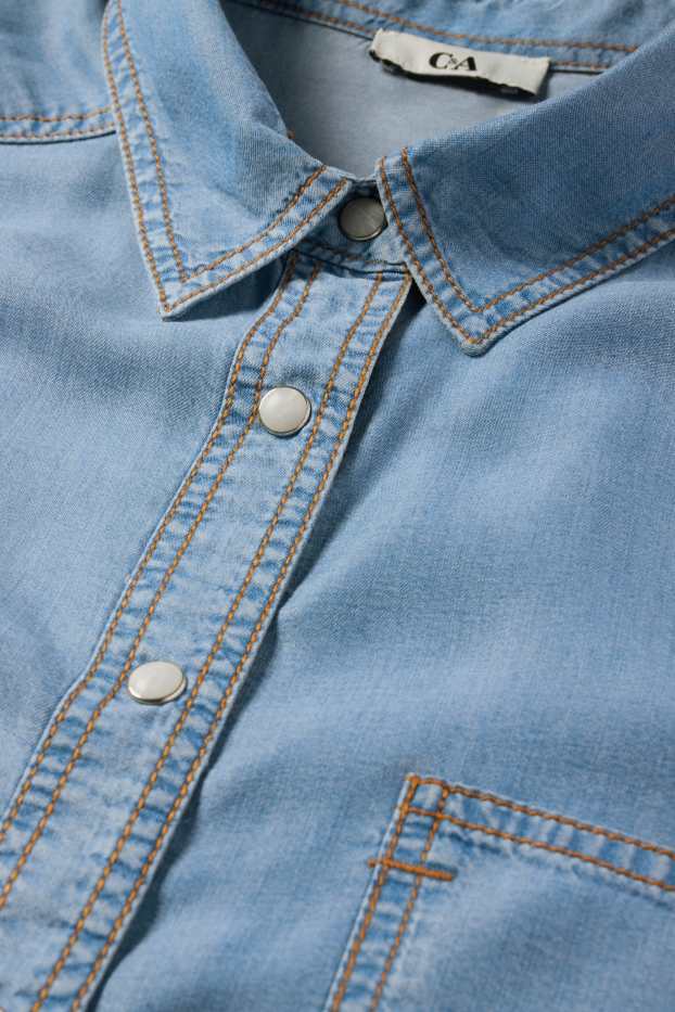 Women - Denim blouse - light blue