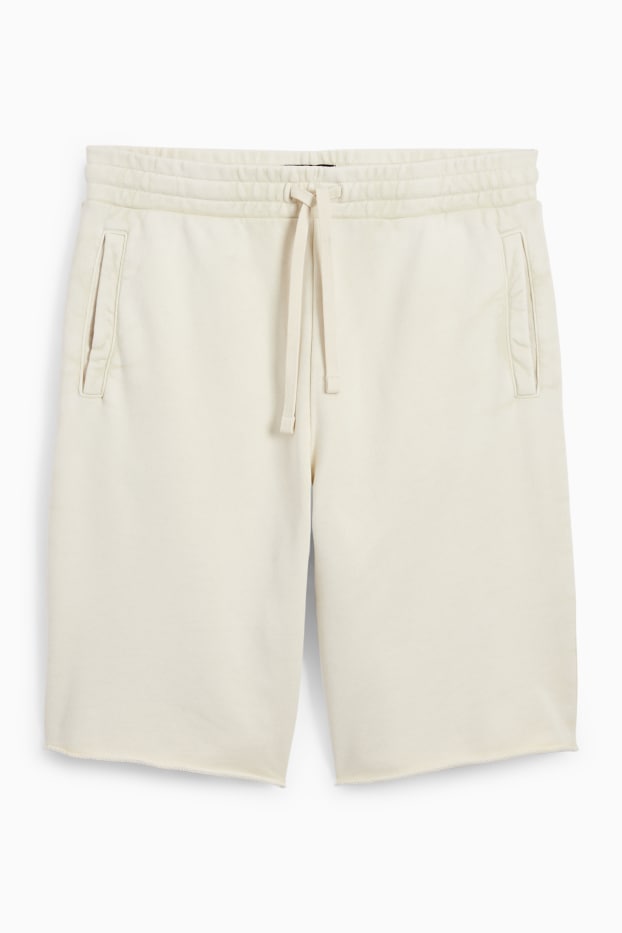 Hommes - Short en molleton - blanc crème