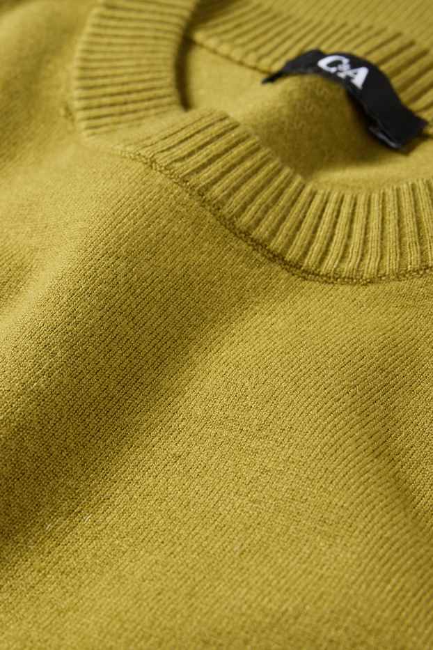 Damen - Strickpullover - kurzarm - grün