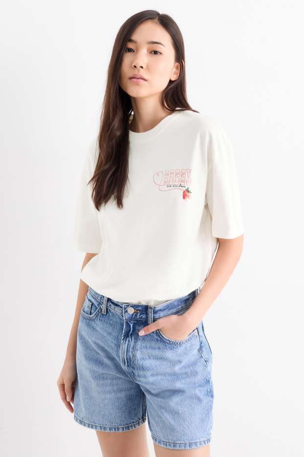 Damen - T-Shirt - Oversized - weiss