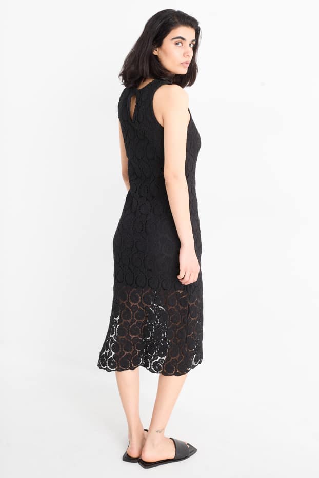 Femei - Rochie croșetată - negru