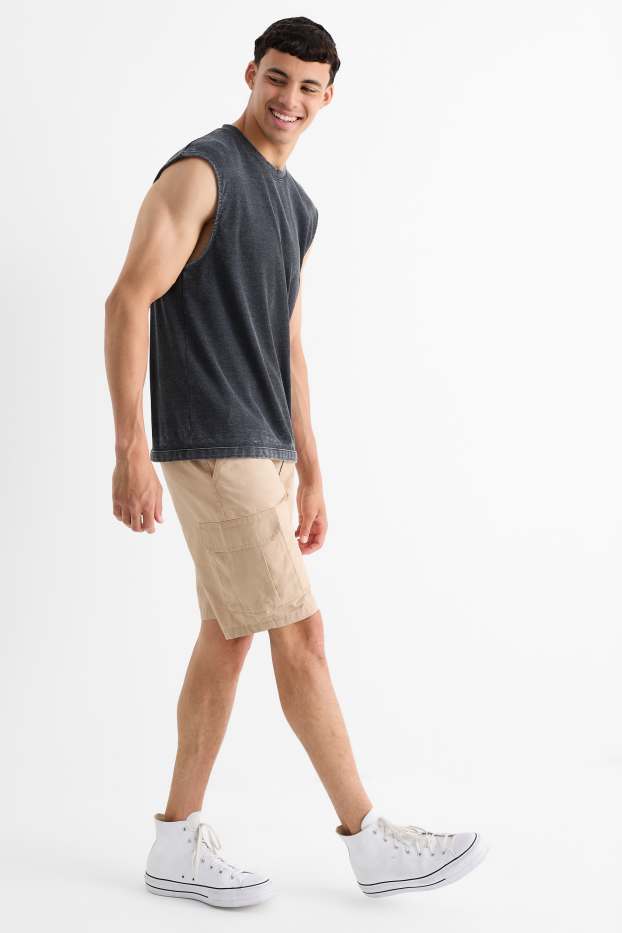 Men - Cargo shorts - beige