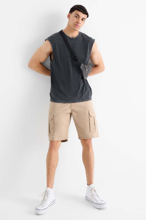 Men - Cargo shorts - beige
