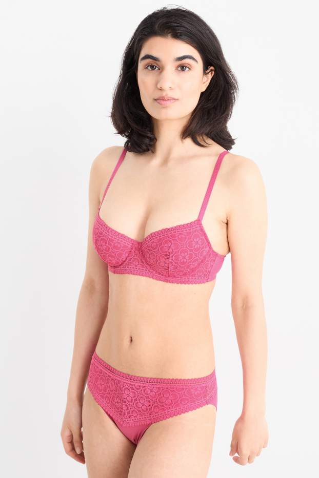 Damen - BH mit Bügel - DEMI - wattiert - pink
