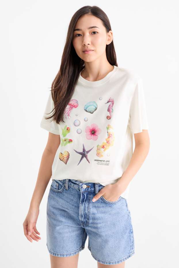 Damen - T-Shirt - Oversized - weiss