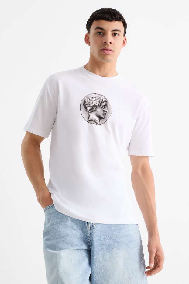 Home - Samarreta de mànigues curtes - oversized - blanc