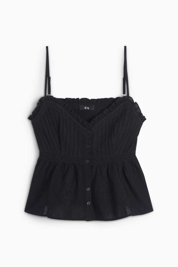 Dames - Blousetop - zwart