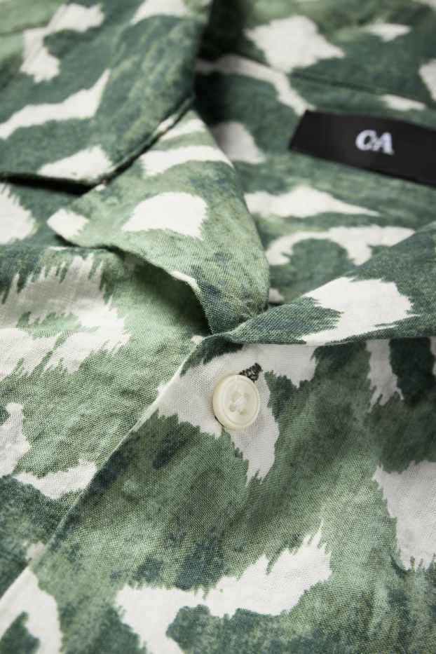 Bărbați - Cămașă - regular fit - guler cu rever - cu model - verde