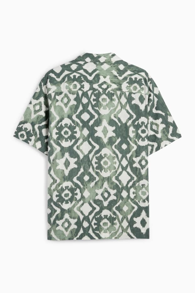 Bărbați - Cămașă - regular fit - guler cu rever - cu model - verde