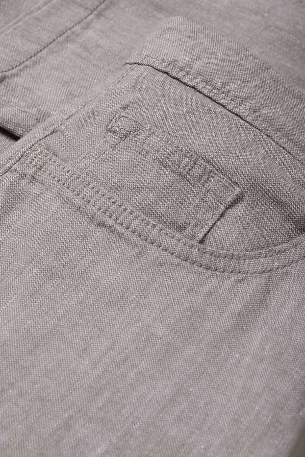 Herren - Hose - Regular Fit - Leinen-Mix - grau