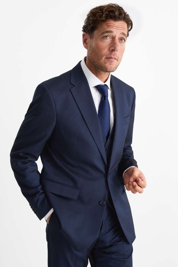 Herren - Anzug mit Krawatte - Regular Fit - 4 teilig - dunkelblau