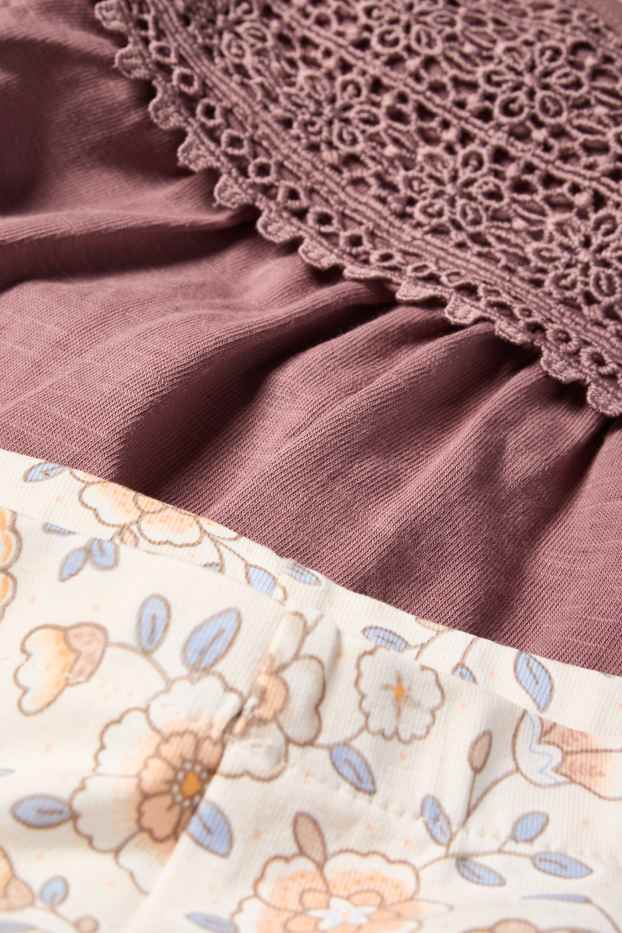 Nadó nena - Floretes - conjunt per a nadó - 2 peces - marró fosc