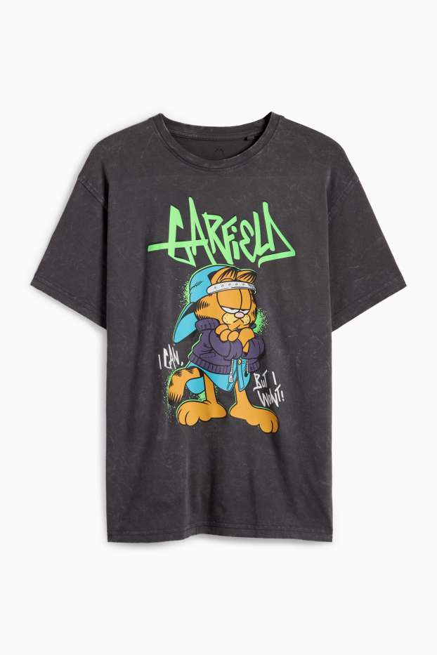 Děti - chlapci - Garfield - tričko s krátkým rukávem - tmavošedá