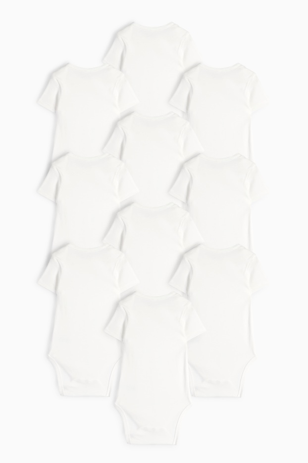 Unisexe - Lot de 10 - bodys bébé - blanc crème