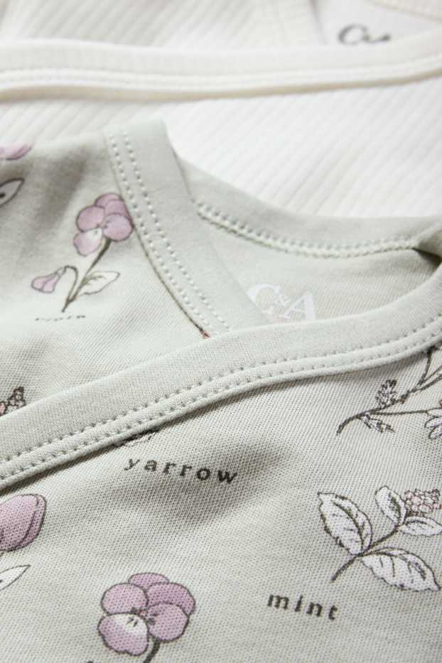 Baby Girls - Multipack of 2 - floral - wrapover baby bodysuit - mint green