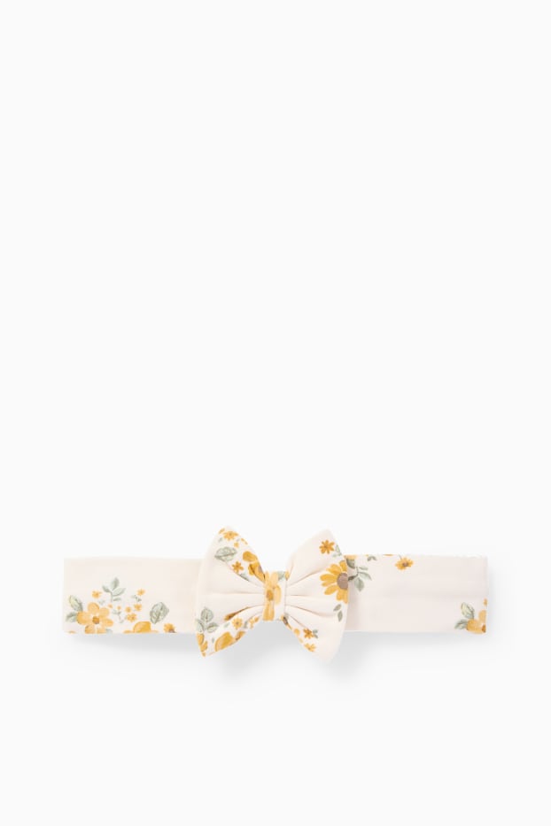 Bébés filles - Petites fleurs - tenue pour bébé - Broderie Anglaise - 3 pièces - jaune