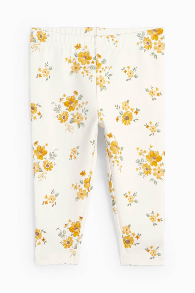 Bébés filles - Petites fleurs - tenue pour bébé - Broderie Anglaise - 3 pièces - jaune
