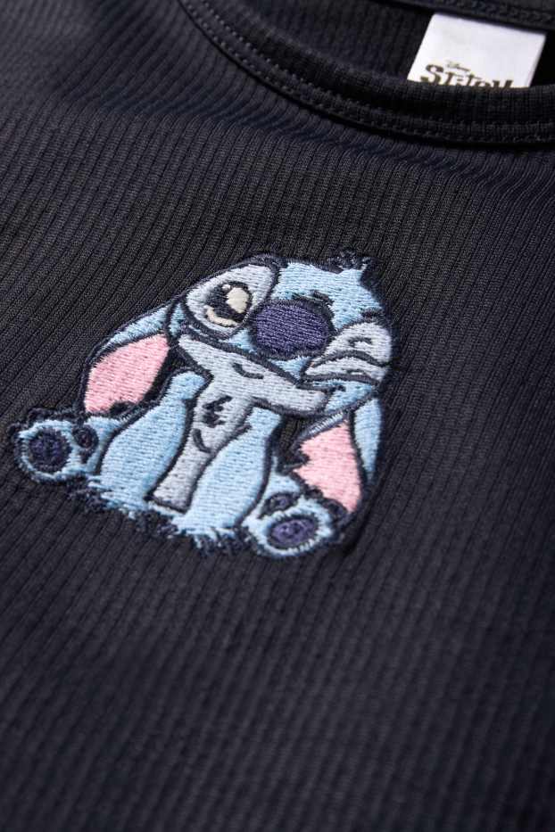 Children Girls - Lilo & Stitch - set - top and cycling shorts - ribbed - dark blue