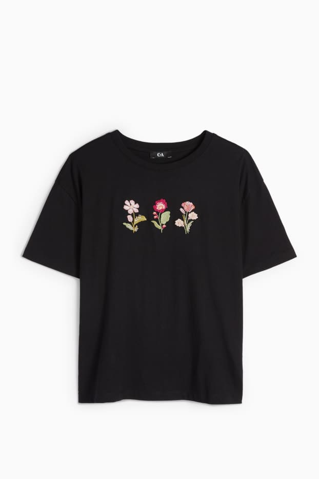 Dames - T-shirt - regular fit - zwart