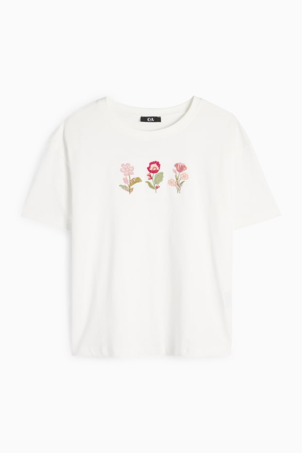Women - T-shirt - regular fit - white