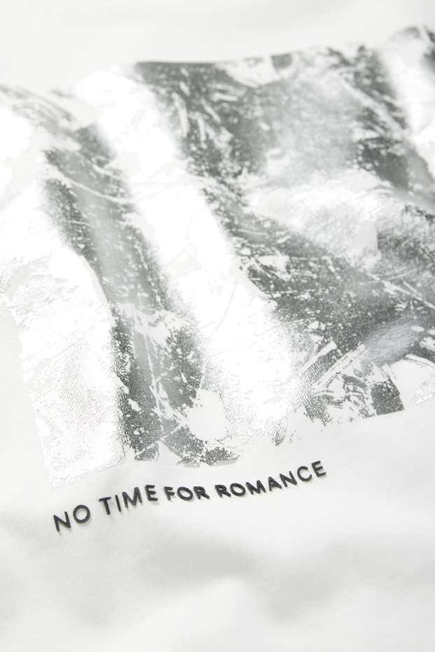 Dames - T-shirt - regular fit - glanseffect - wit