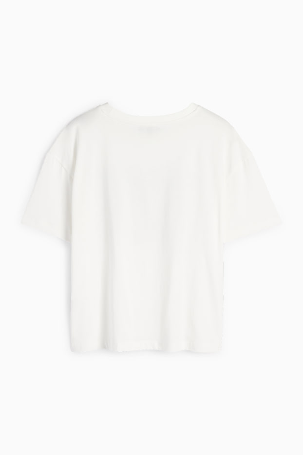 Dames - T-shirt - regular fit - glanseffect - wit