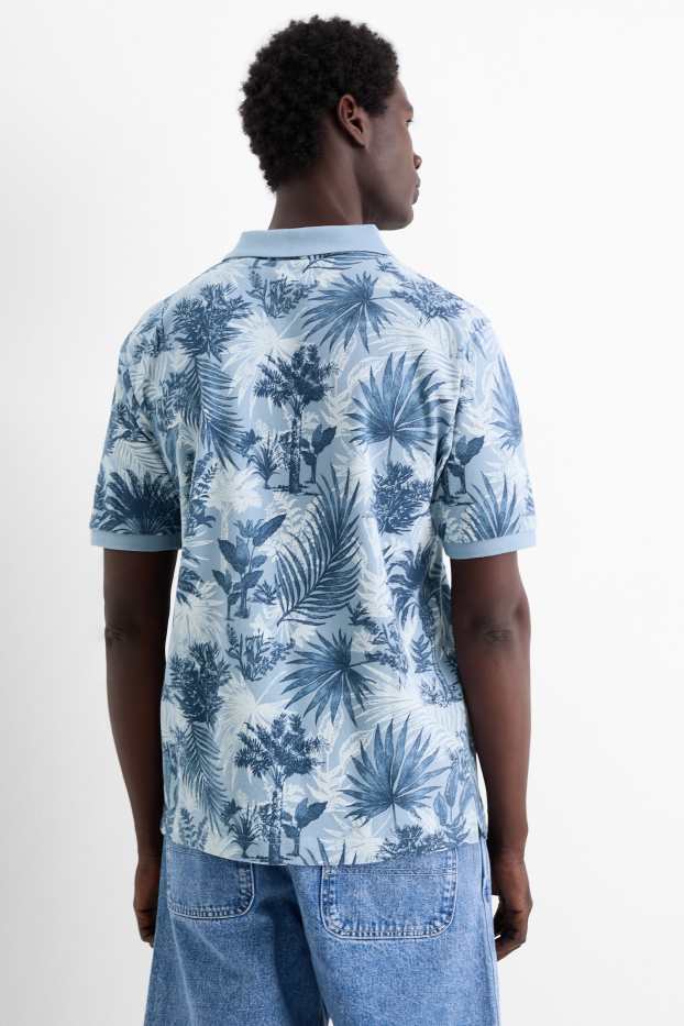 Pánské - Polokošile - se vzorem - modrá