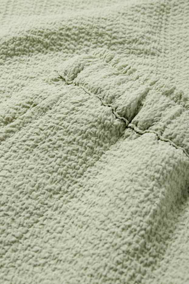 Femmes - Pantalon en toile - mid waist - wide leg - vert clair