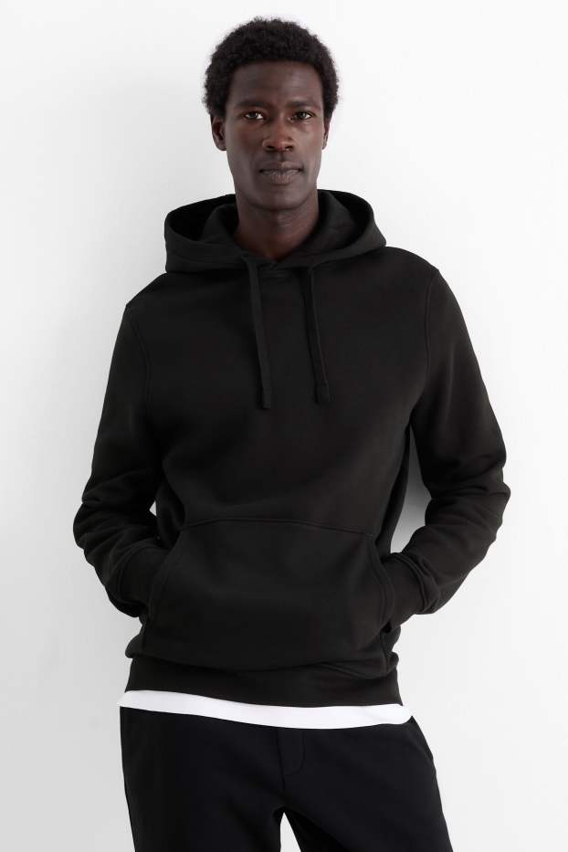 Hommes - Sweat à capuche - noir