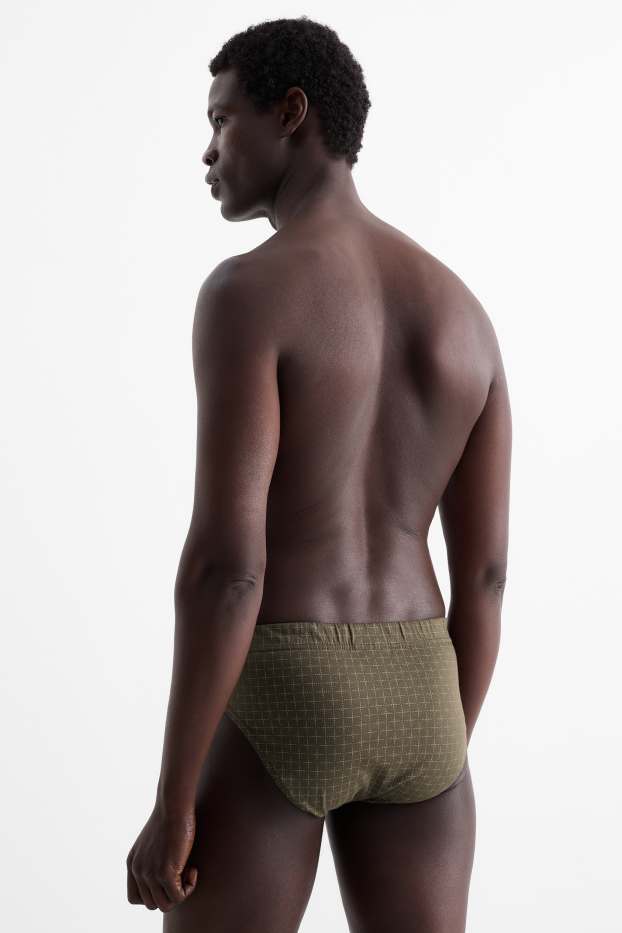Hommes - Lot de 3 - culottes - à carreaux - vert