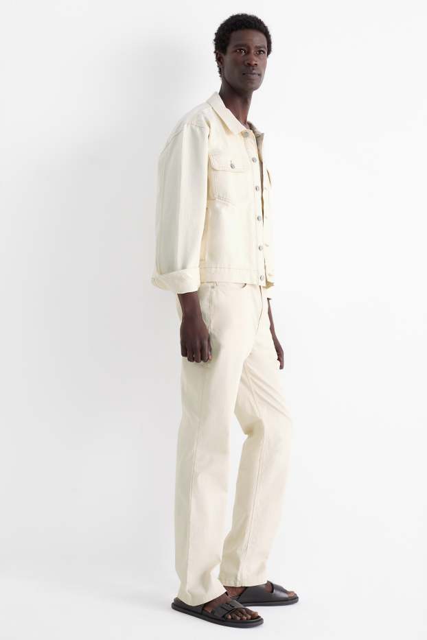 Hommes - Pantalon - regular fit - crème