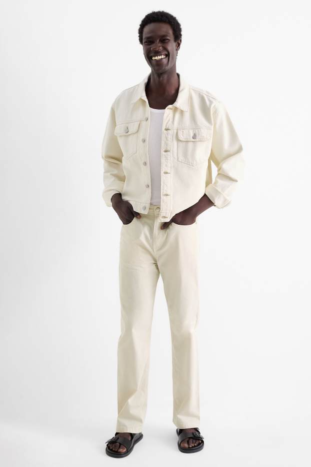 Pánské - Kalhoty - regular fit - krémové barvy