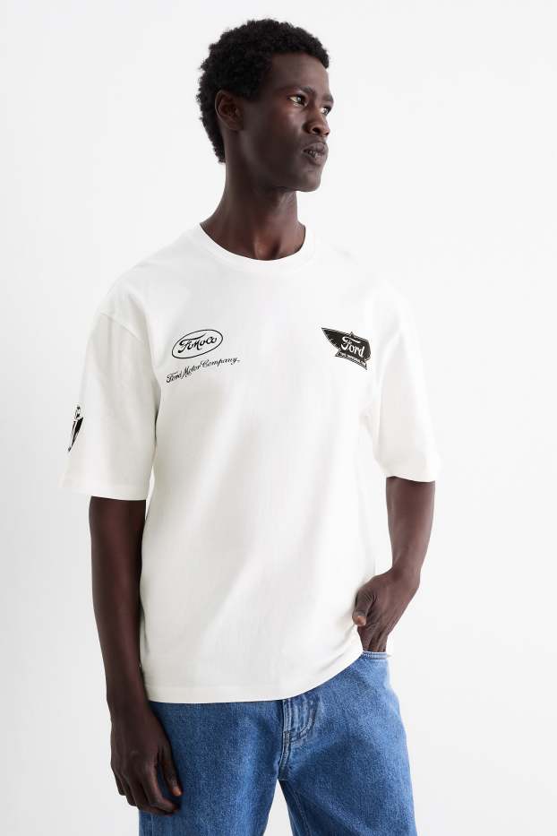 Herren - T-Shirt - Relaxed Fit - Ford - weiß