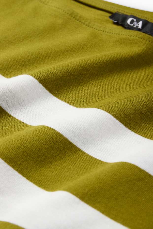 Women - Long sleeve top - striped - green