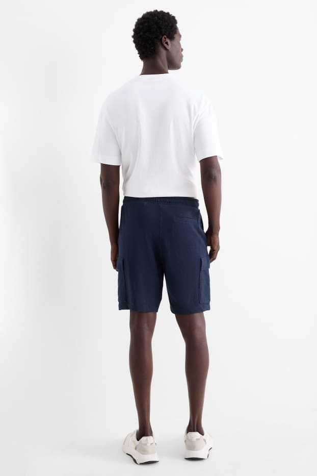 Herren - Sweat-Cargoshorts - dunkelblau